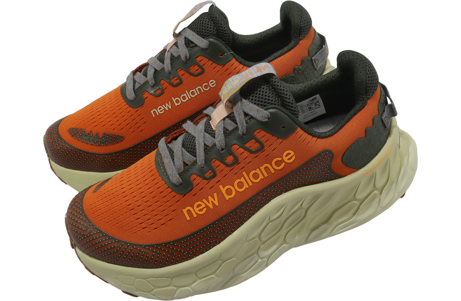 New Balance Fresh Foam X More Trail V3 2E Wide Red Pepper / Kelp Green