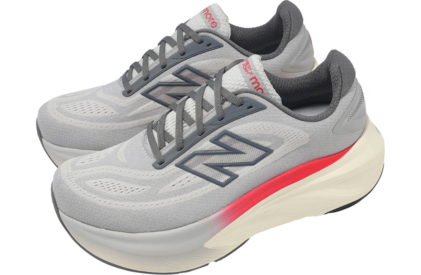 New Balance Fresh Foam X More V6 2E Wide Grey Matter / True Red