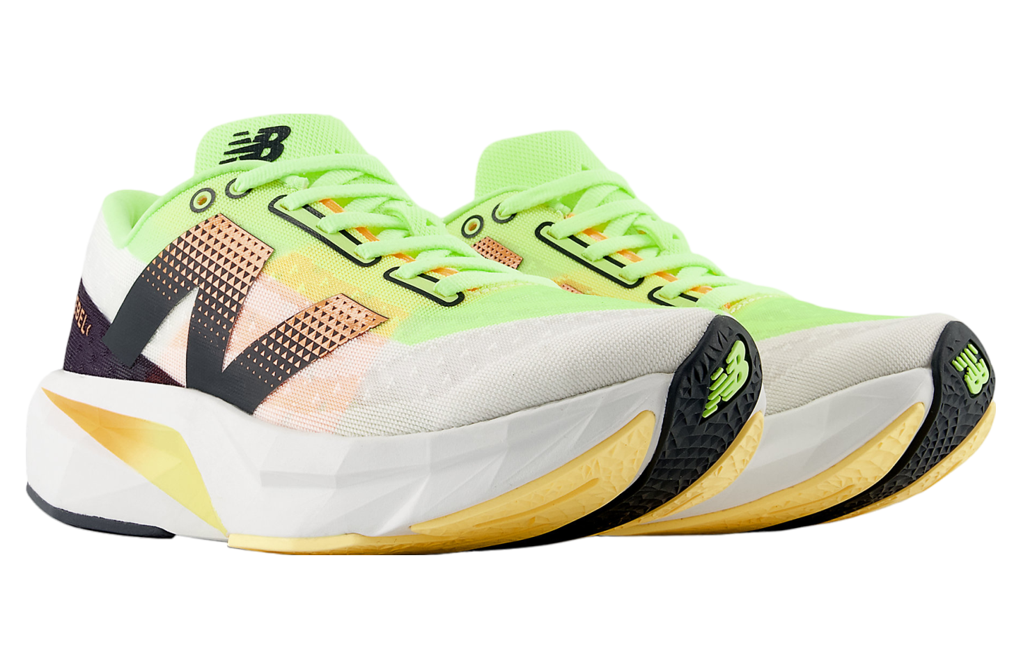 New Balance Fuelcell Rebel v4 White / Bleached Lime Glo