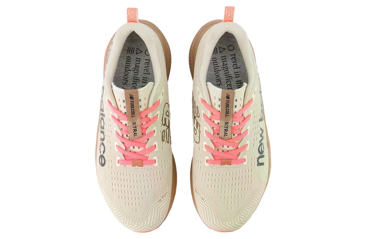 New Balance Men\'s FuelCell SuperComp Trail Running Shoes Beige Red MTTRXUR1 New Balance FuelCell Supercomp Trail - Bisque/Urgent Red  main image 2