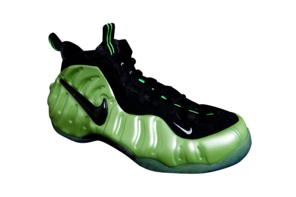 lime green and black foamposites