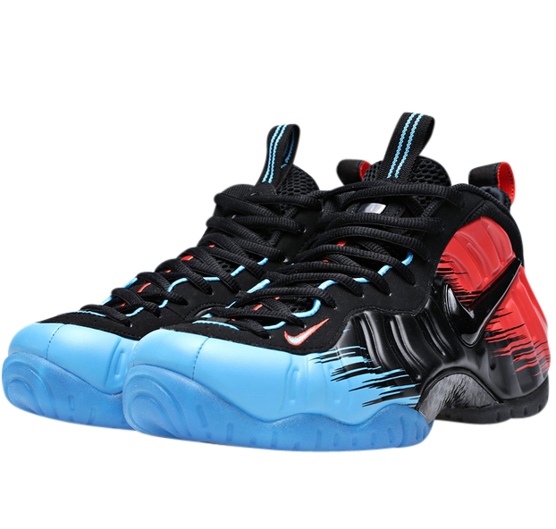 Nike Air Foamposite Pro Spider-Man Shoes - Size 13 - Vivid Blue / Black-Light Crimson