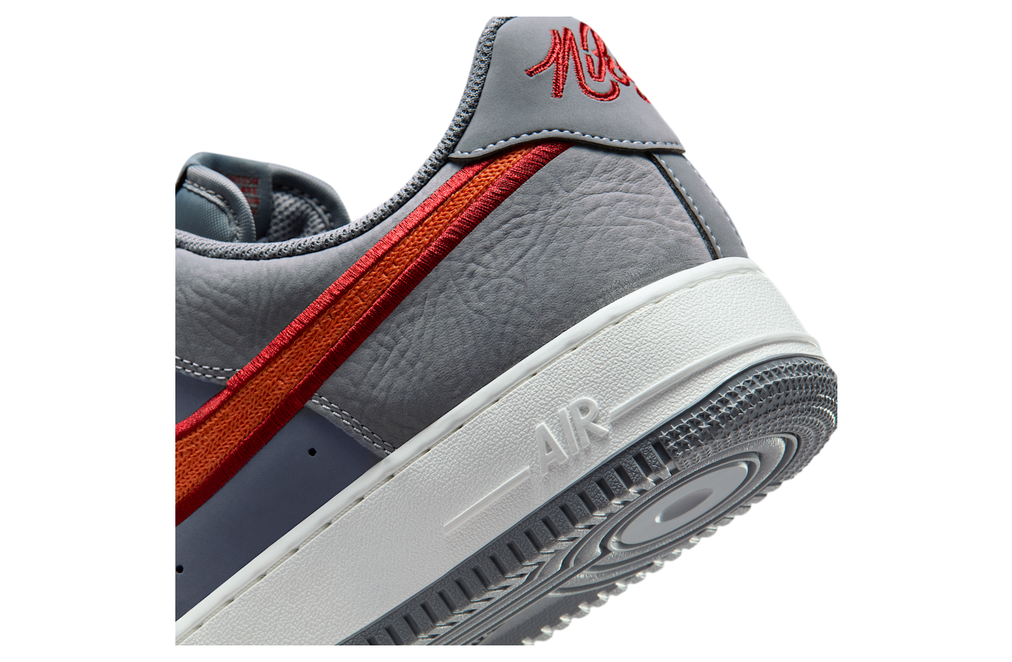 Nike Air Force 1 07 Lv8 Cool Grey / Team Crimson