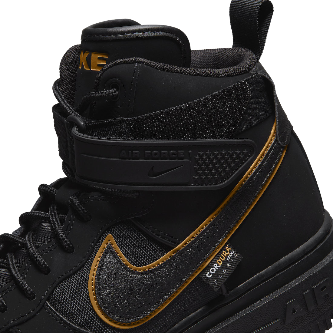 Nike Air Force 1 Boot Cordura Black University Gold DO6702-001
