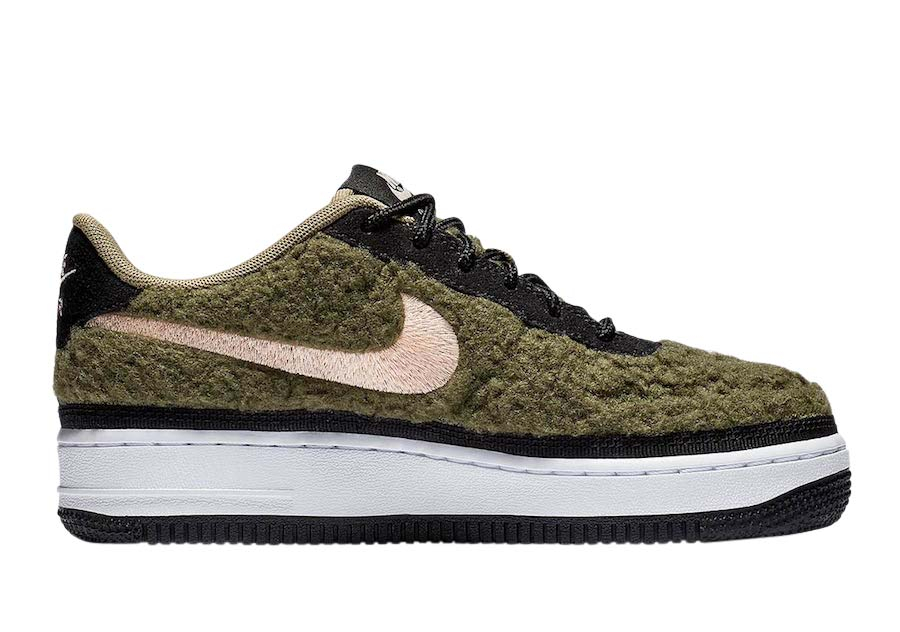 Nike Air Force 1 GS Shearling Olive Canvas AV6673-300