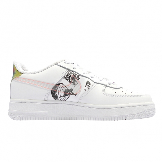 Nike Air Force 1 GS White Black Pink Salt