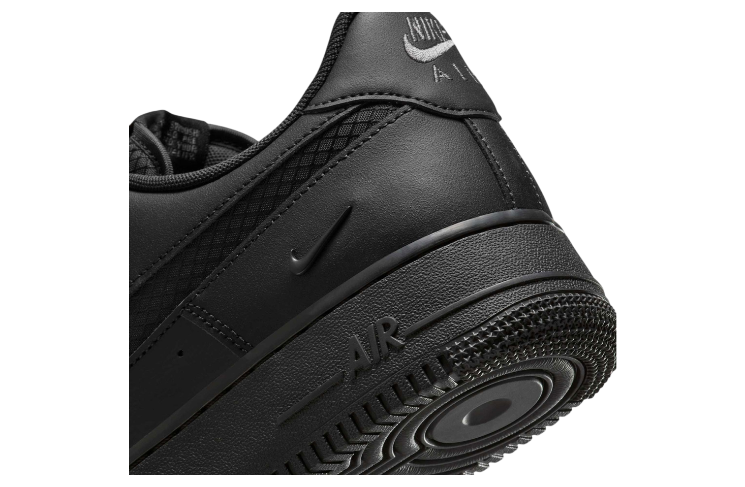 Nike Air Force 1 Low Black Nylon Swoosh