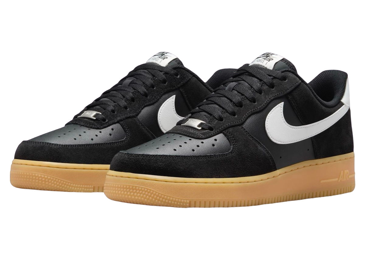 Nike Air Force 1 Low Black Suede Gum