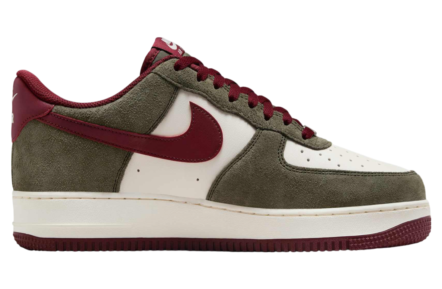 Nike Air Force 1 Low Cargo Khaki / Dark Team Red