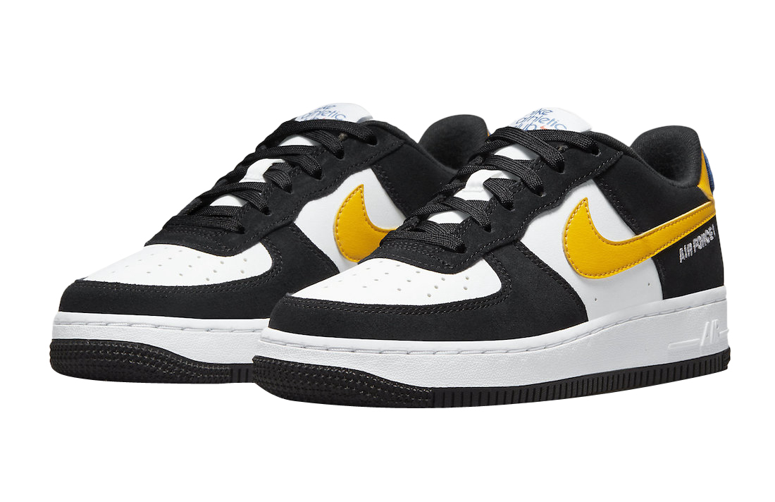 NEW NIKE AIR FORCE 1 LV8 (GS) 7Y/8.5 WMNS UNIVERSITY GOLD/BLACK-WHITE  DQ7779-700