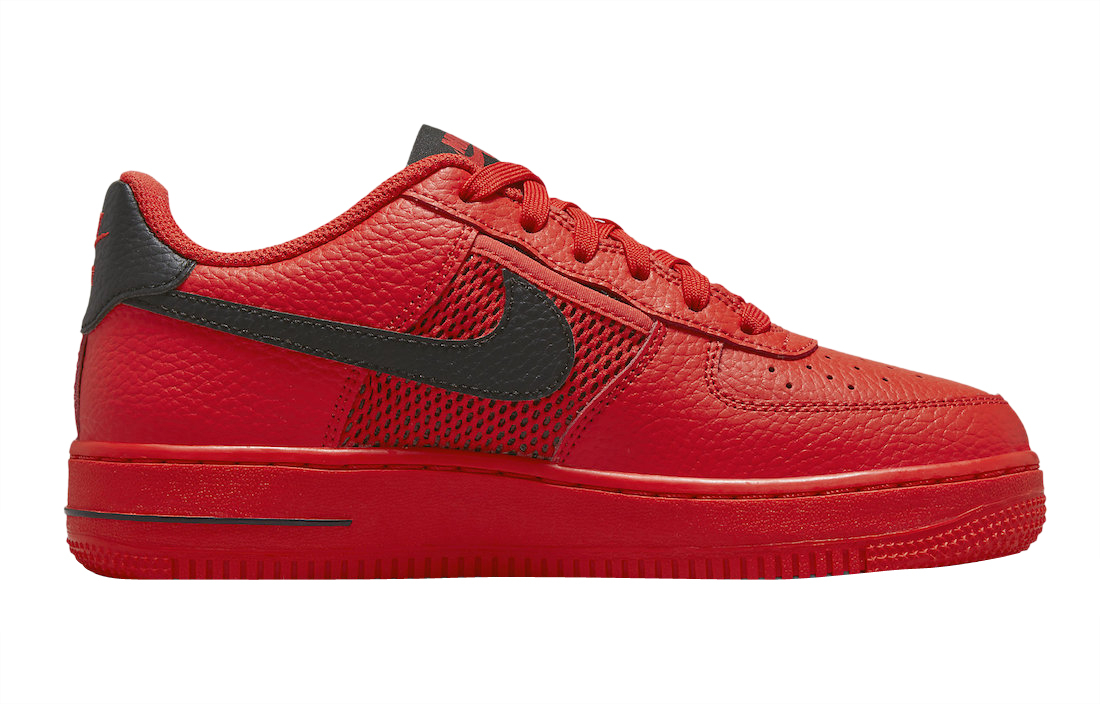 Nike Air Force 1 Low GS Mesh Pocket Red Black DH9596-600