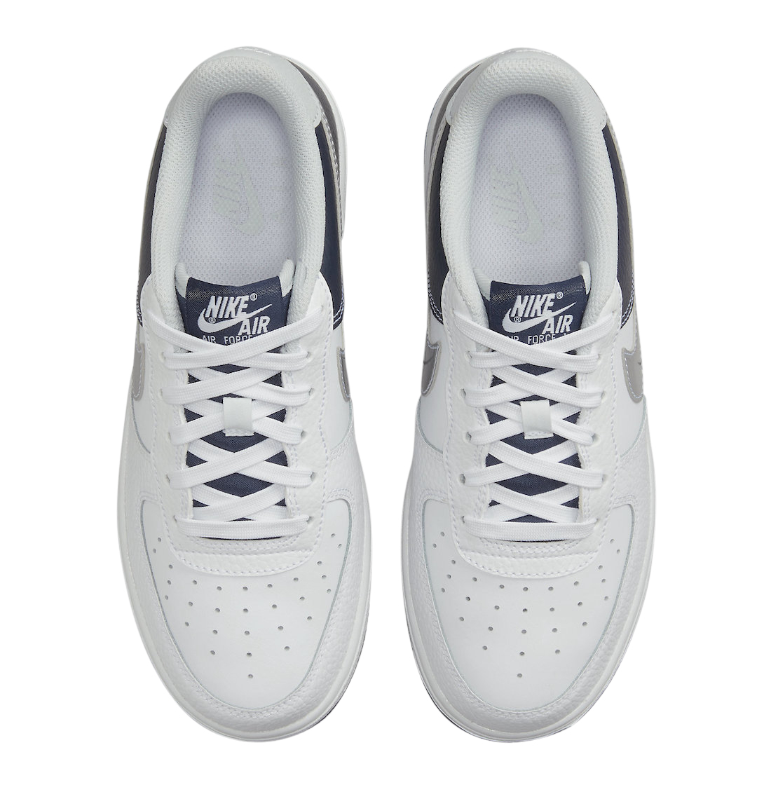 Nike Air Force 1 Low GS Metallic Silver Midnight Navy DQ6048-100