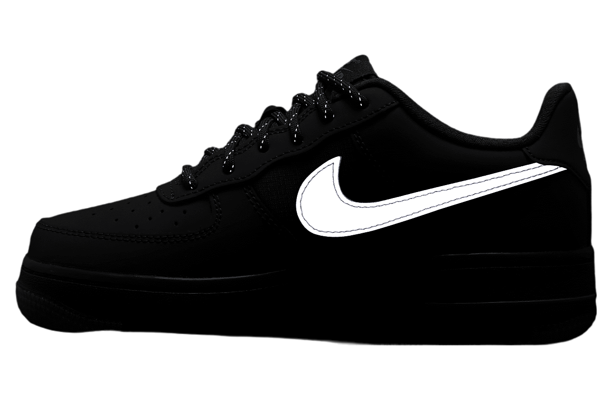 Nike air force 1 black white swoosh best sale