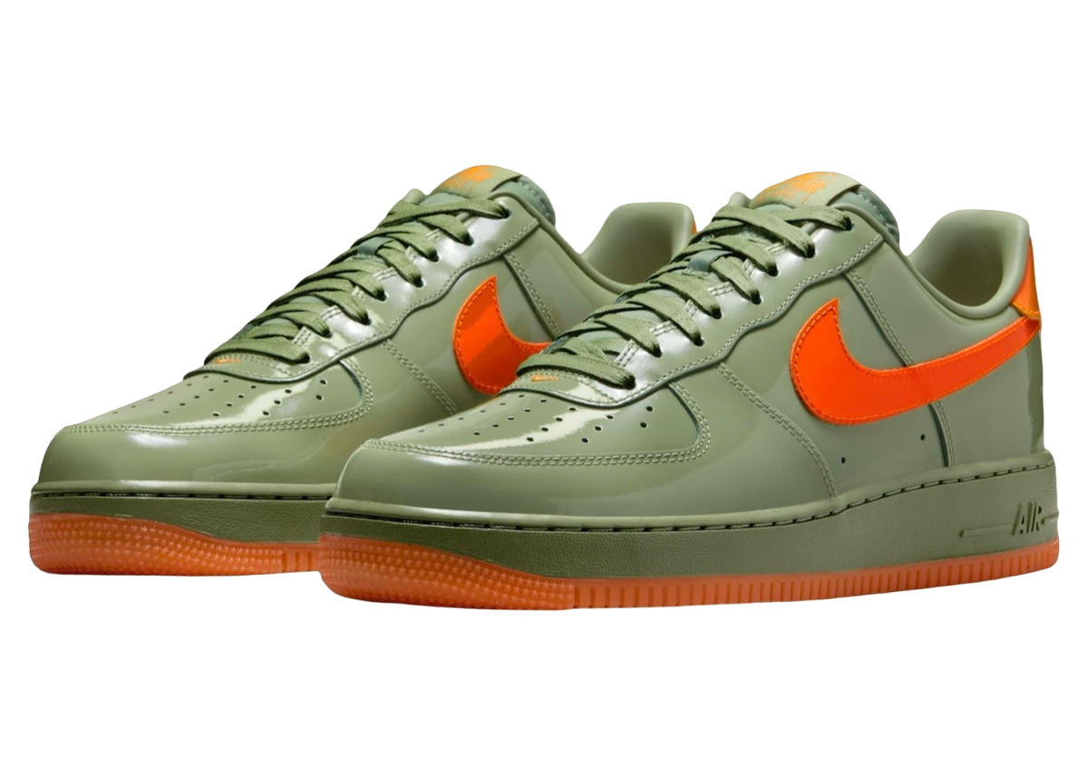 Nike Air Force 1 Low Premium Oil Green / Safety Orange