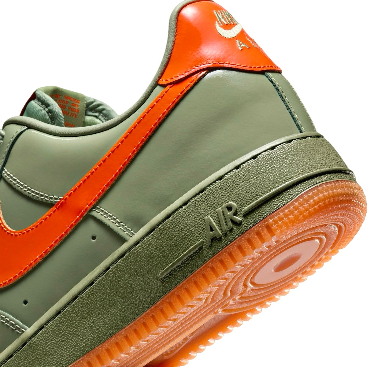 Nike Air Force 1 Low Premium Oil Green / Safety Orange