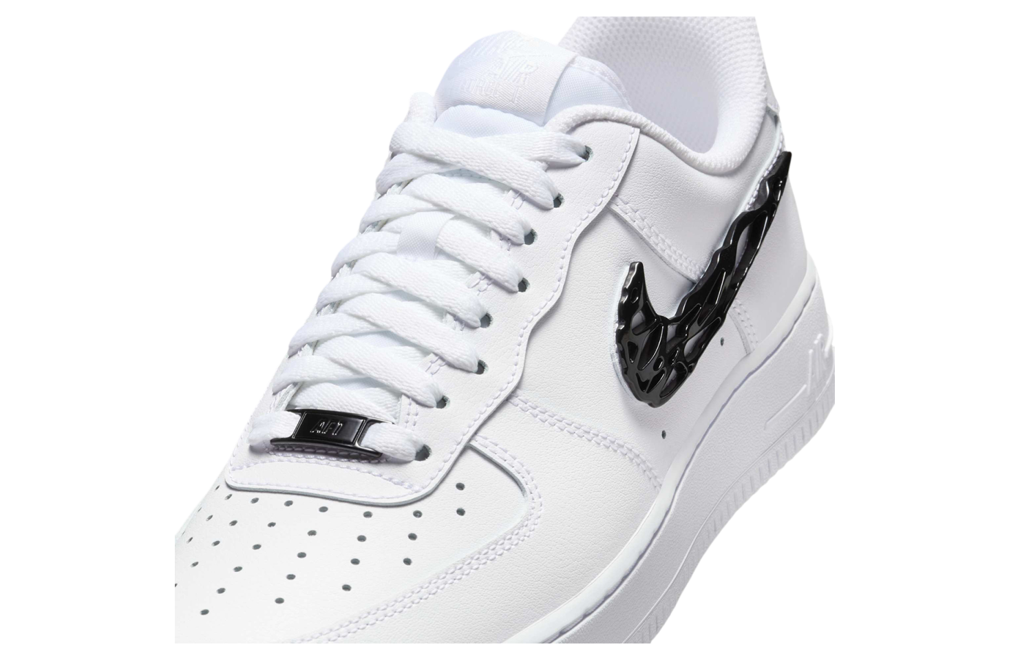 Nike Air Force 1 Low Shredded Metal Swoosh White Black