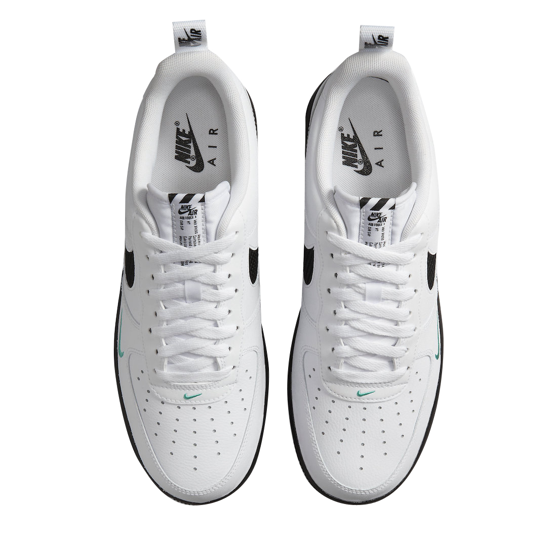 Nike Air Force 1 '07 LV8 Shoes Carbon Fiber White Black Teal DR0155-100  Men's