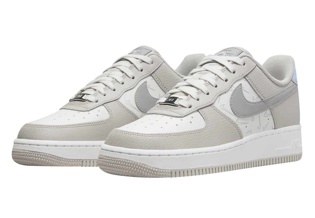 Nike Air Force 1 Low White Grey Mini Reflective Swooshes - Apr 2022 - DR7857-101