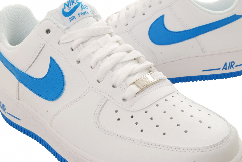 Nike Air Force One 1 ‘82 Mens Low Top White & Blue 488298-120 Size 13 Swoosh
