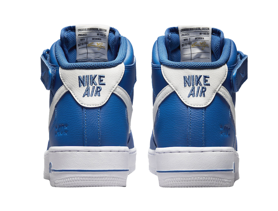 Nike Air Force 1 Mid Blue White 40th Anniversary DR9513-400 ...