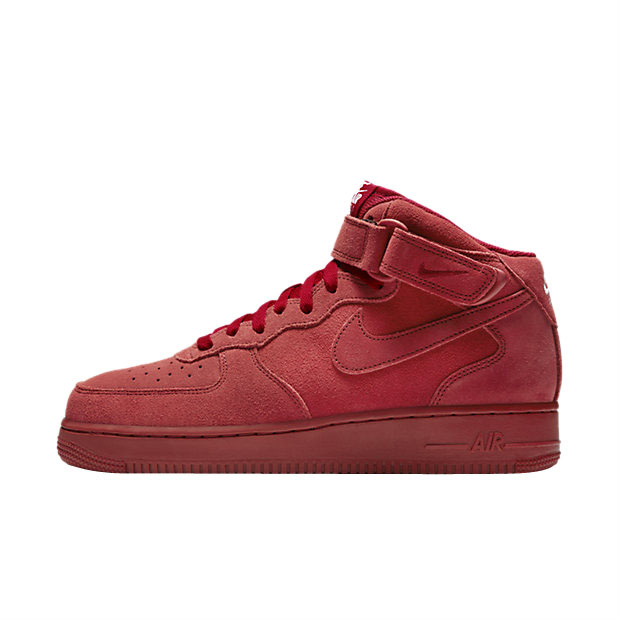 Nike Air Force 1 Mid All Red Men's Suede 315123-609 Lace Up