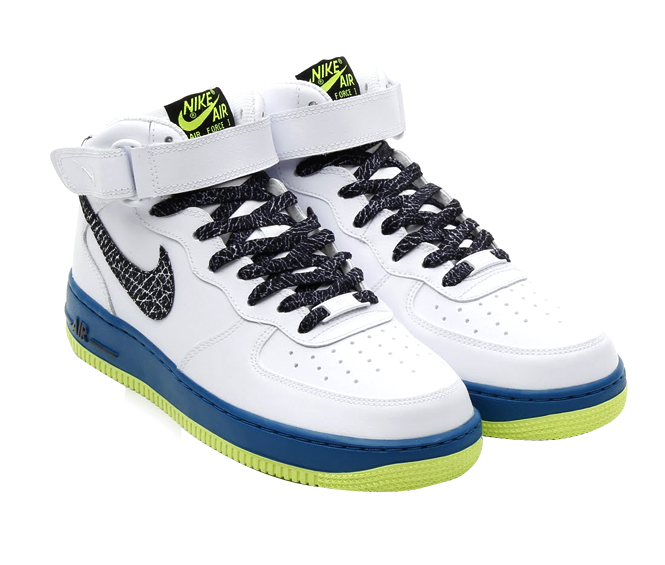 Nike Air Force 1 Mid - White / Black - Green Abyss - Volt - Feb 2014 - 315123123