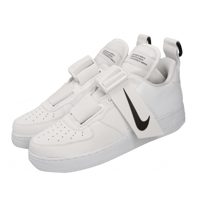 Nike Air Force 1 Utility White Black Sneaker AO1531-101 Men's Size