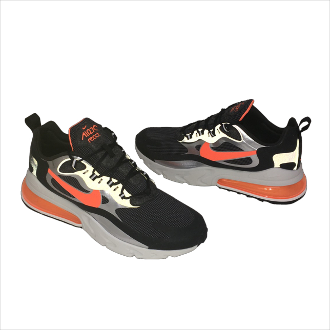 Nike Air Max 270 React Black Total Orange - May 2021 - CQ4598084~LR