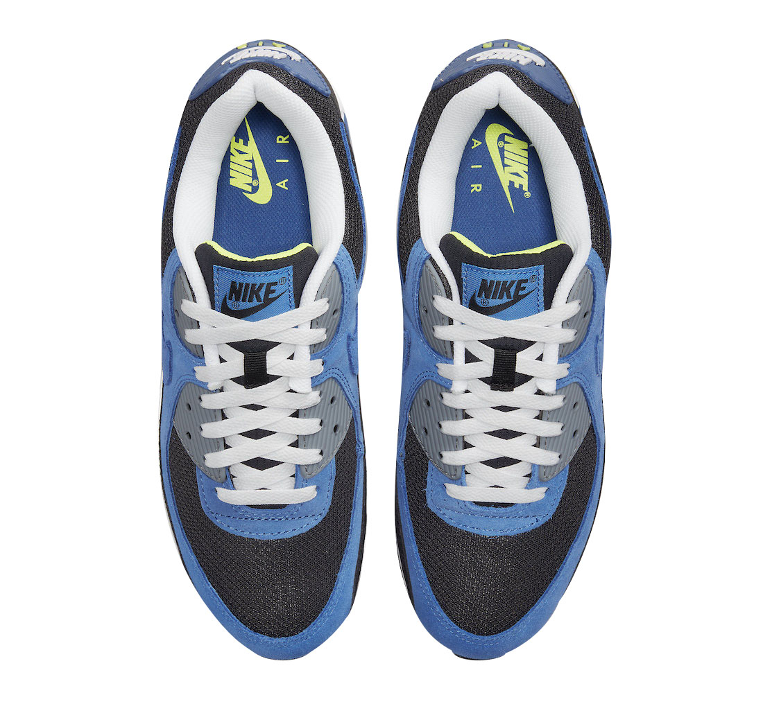 Nike Air Max 90 Black Blue Volt - May 2022 - DM0029-001