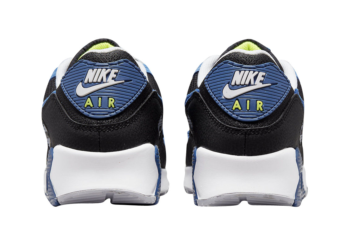 Nike Air Max 90 Black Blue Volt - May 2022 - DM0029-001