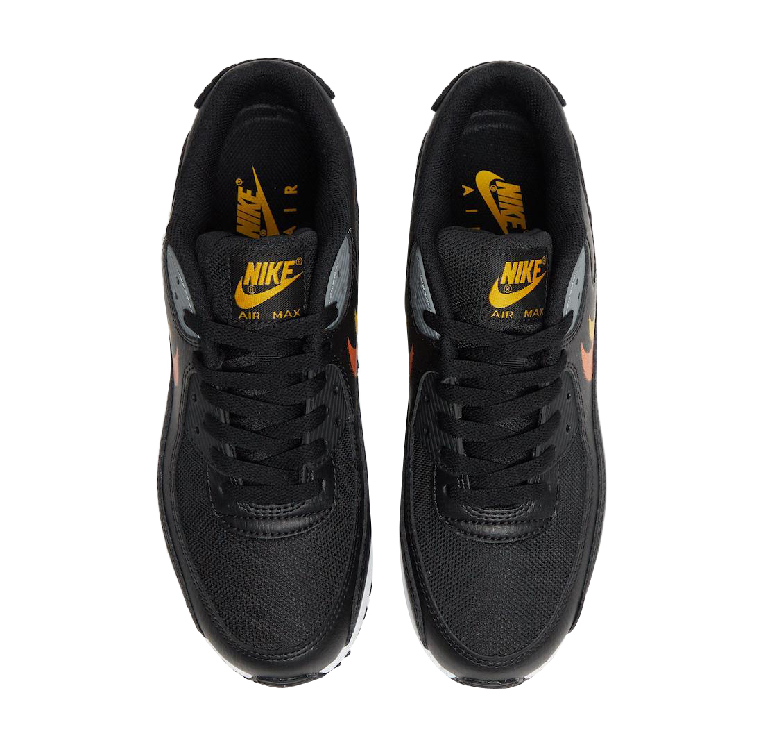 Nike Air Max 90 Black Yellow Orange FD0657-002 - KicksOnFire.com