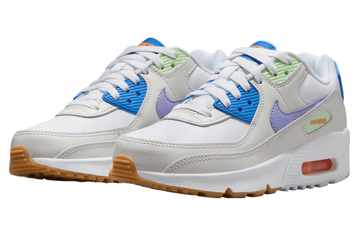 Nike Air Max 90 LTR GS White / Photo Blue / Purple Pulse