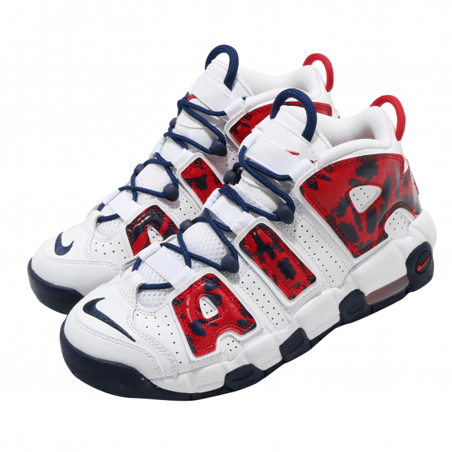 Nike Air More Uptempo Gs White University Red Blue Void