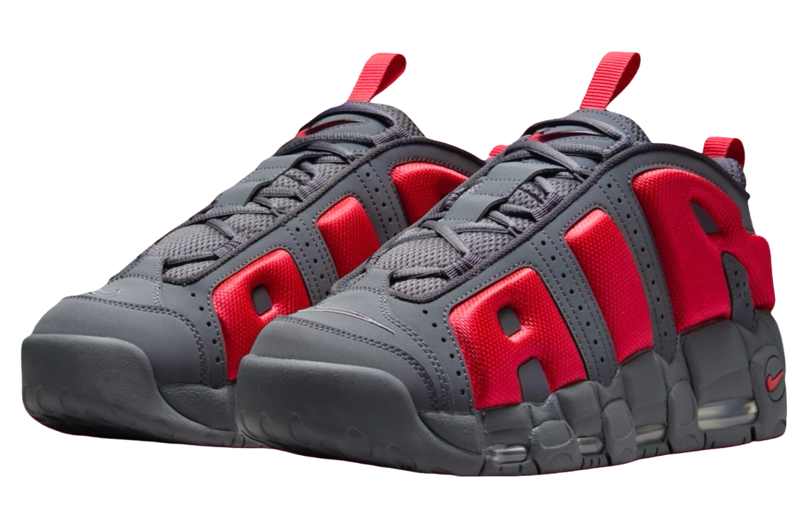 Nike Air More Uptempo Low Dark Grey / Light Crimson