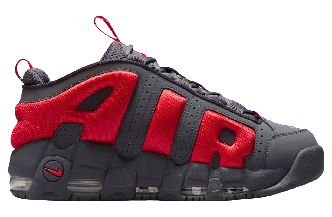 Nike Air More Uptempo Low Dark Grey / Light Crimson