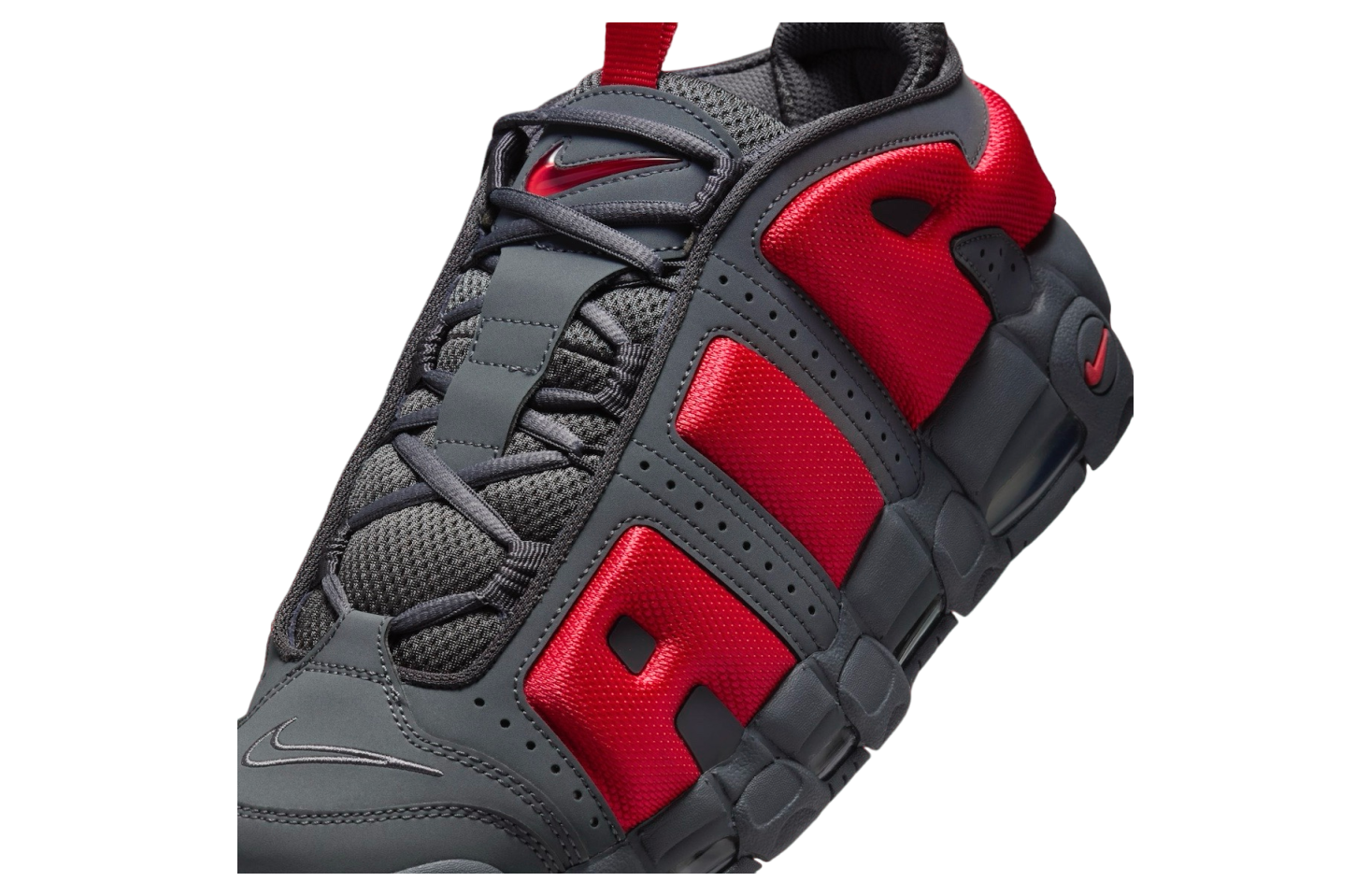 Nike Air More Uptempo Low Dark Grey / Light Crimson