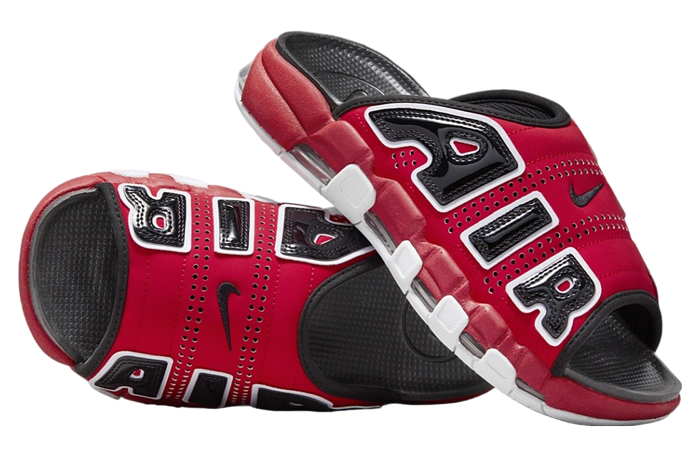 Nike Air More Uptempo Slide Black / Varsity Red