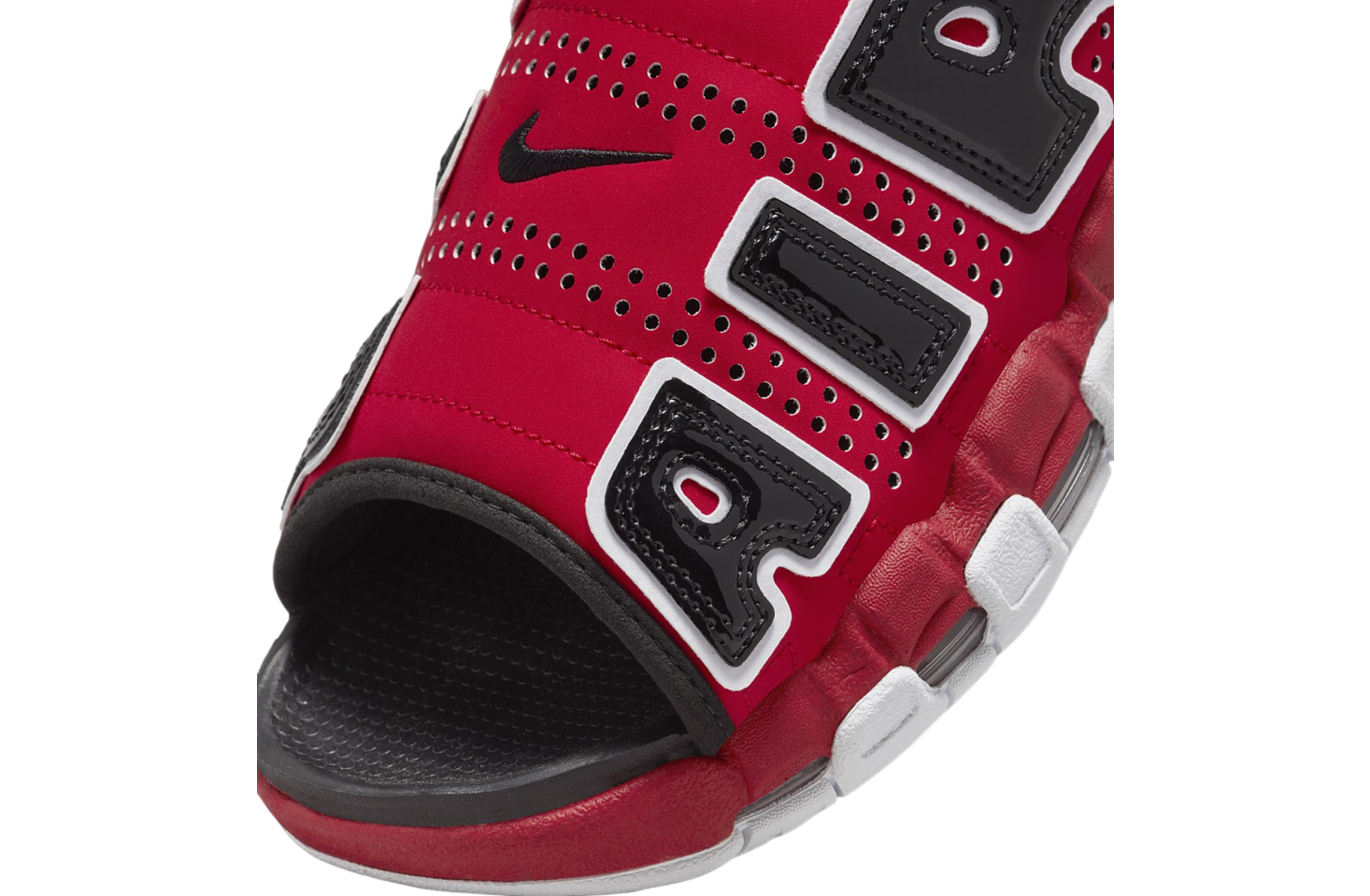 Nike Air More Uptempo Slide Black / Varsity Red