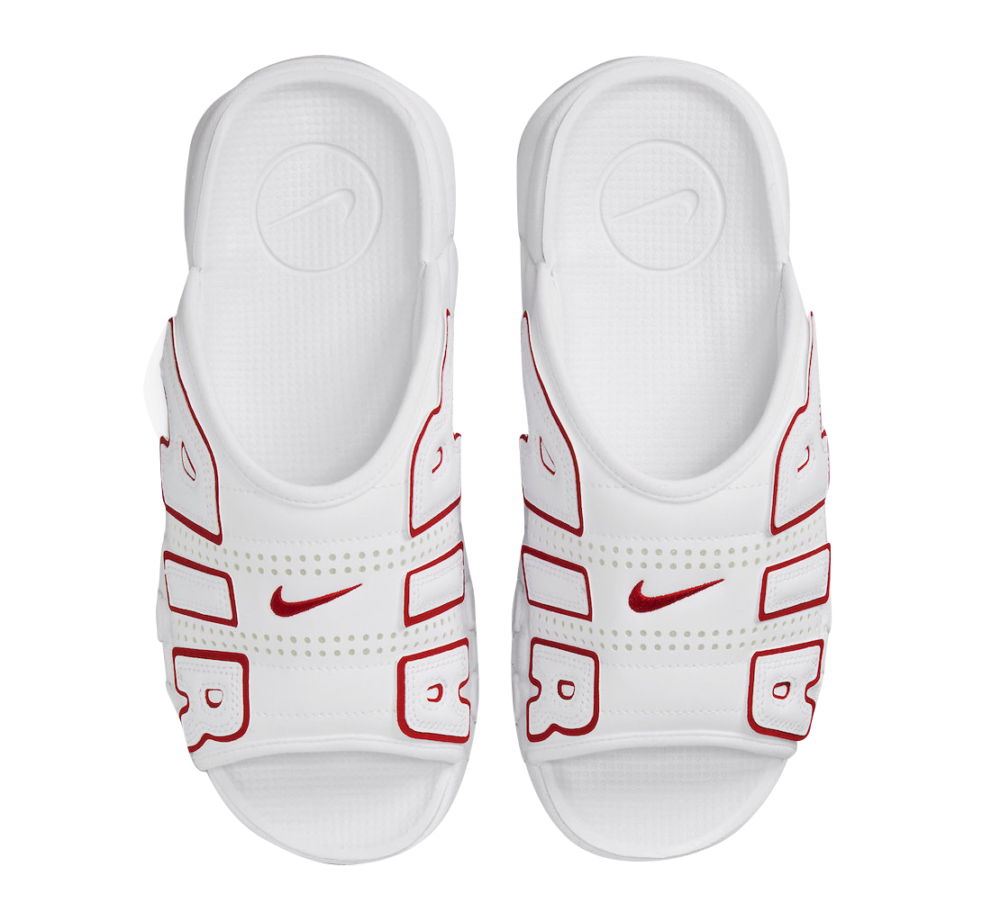 Nike Air More Uptempo Slide White University red - Jul 2023 - FD9884-100