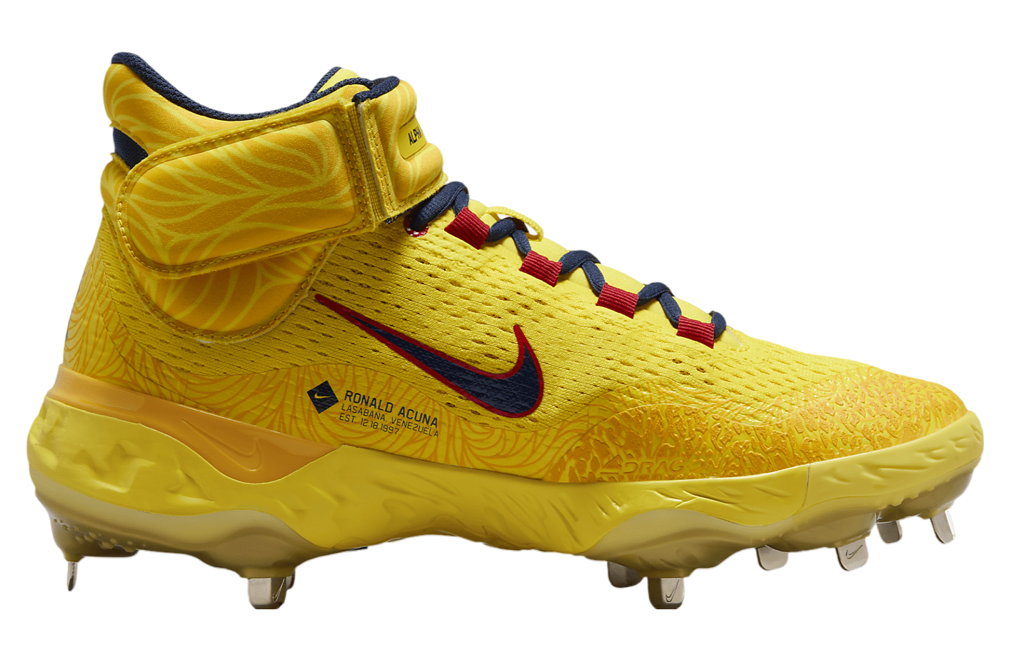 Nike Alpha Huarache Elite 4 Mid Ronald Acuña Jr. Opti Yellow / University Gold