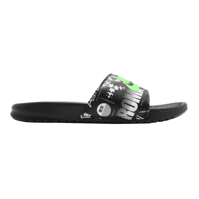 Nike Benassi JDI Print Black Green Strike