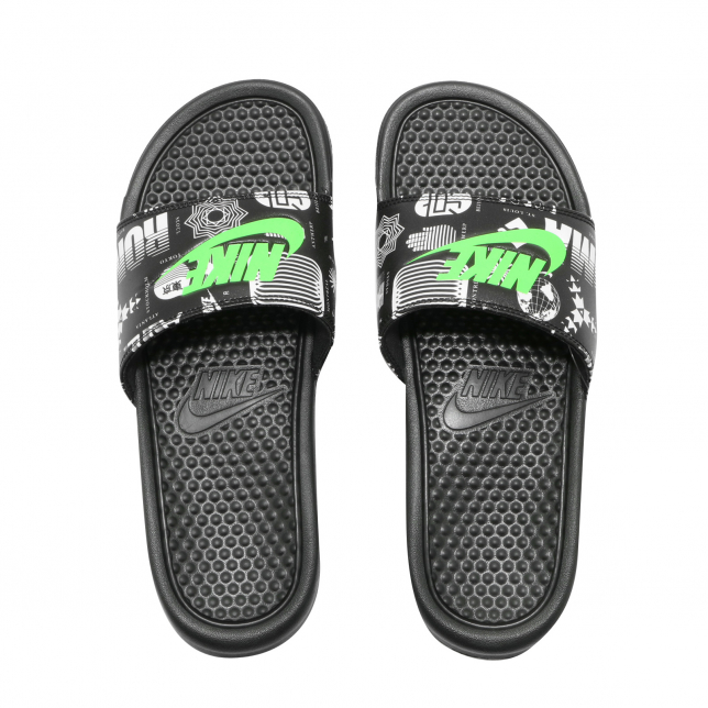 Nike Benassi JDI Print Black Green Strike