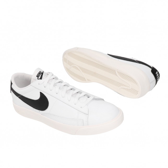 nike blazer low leather white black