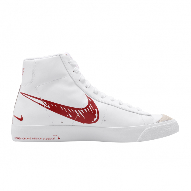 Nike Blazer Mid 77 Sketch White Red CW7580-100 - KicksOnFire.com