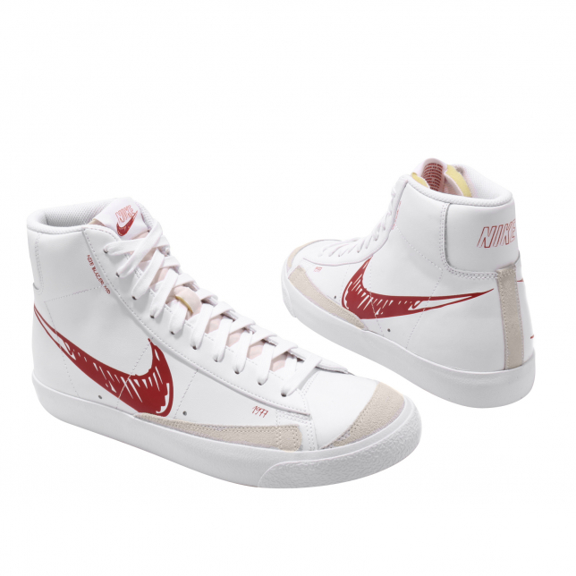 Nike Blazer Mid 77 Sketch White Red CW7580-100