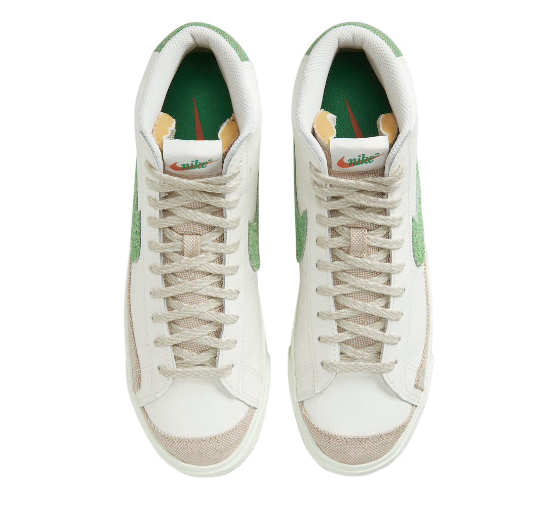 nike blazer mid white green