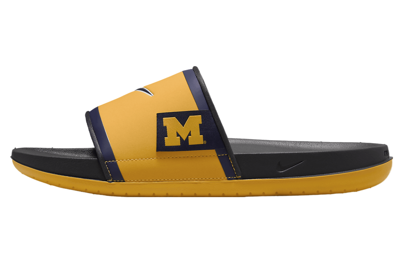 Nike College Slide Offcourt Black (Michigan) Amarillo / Dark Smoke Grey