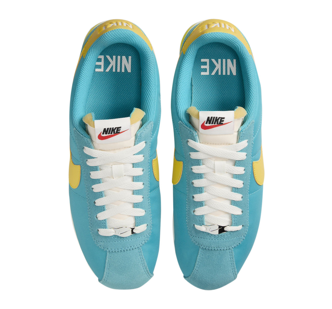 Nike Cortez Nylon Bleached Aqua Apr 2024 HF0118 300 KicksOnFire