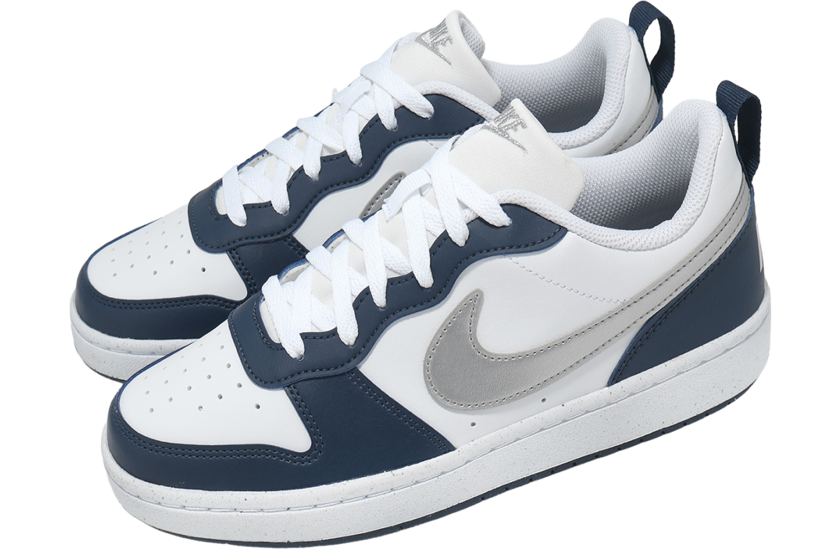 Nike Court Borough Low Recraft GS White Metallic Silver Oct