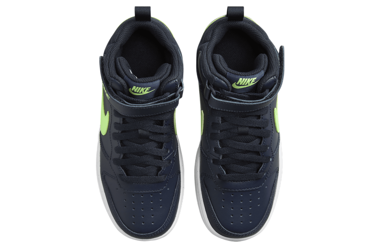 Nike Court Borough Mid 2 GS Dark Obsidian / Lime Blast